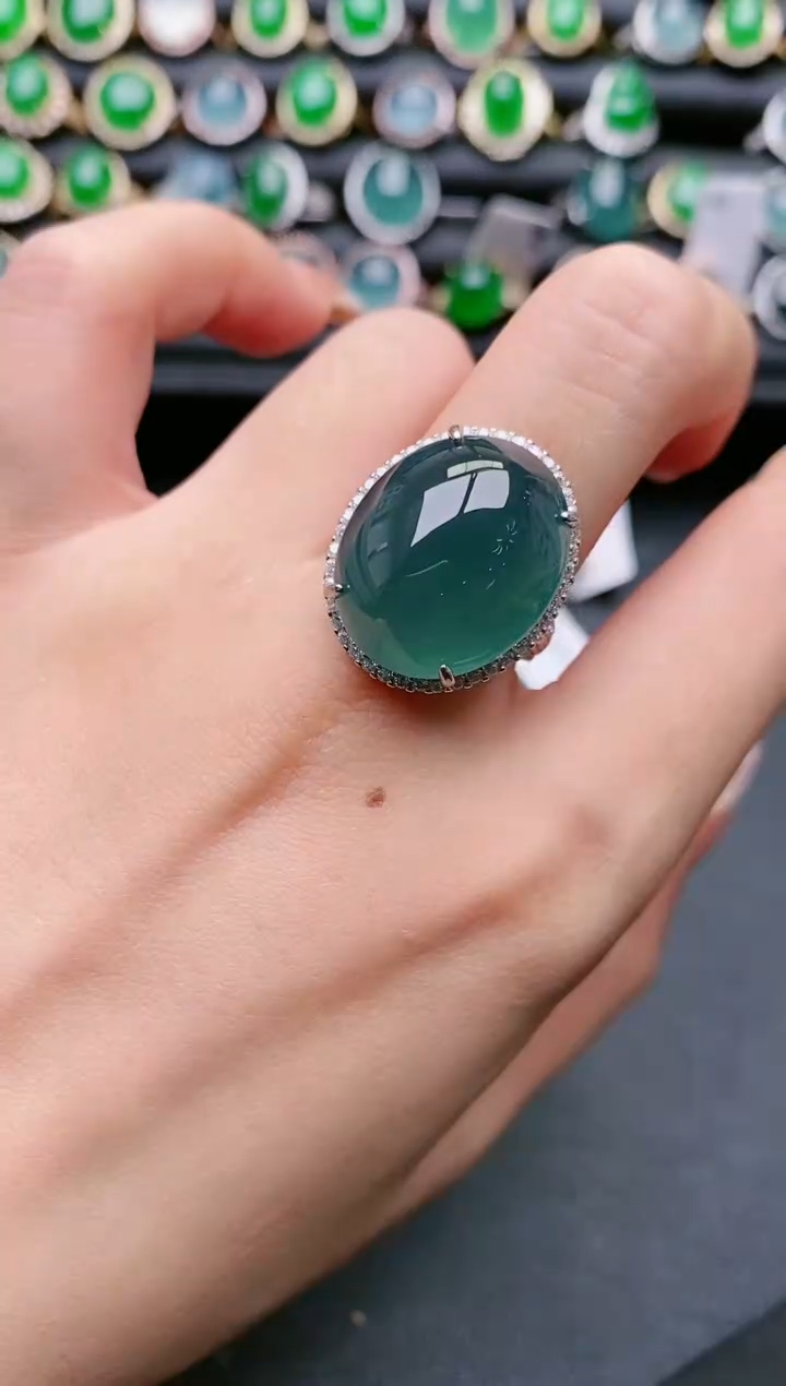 【闪购商品】翡翠戒指银S925镶嵌111111111
