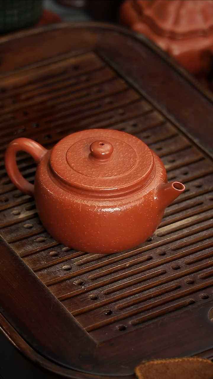 茶壶紫砂宜兴紫砂粗砂朱泥德钟130毫升