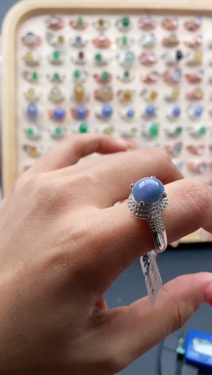 【闪购商品】翡翠戒指未镶嵌缅甸天然A货翡翠333   5-2