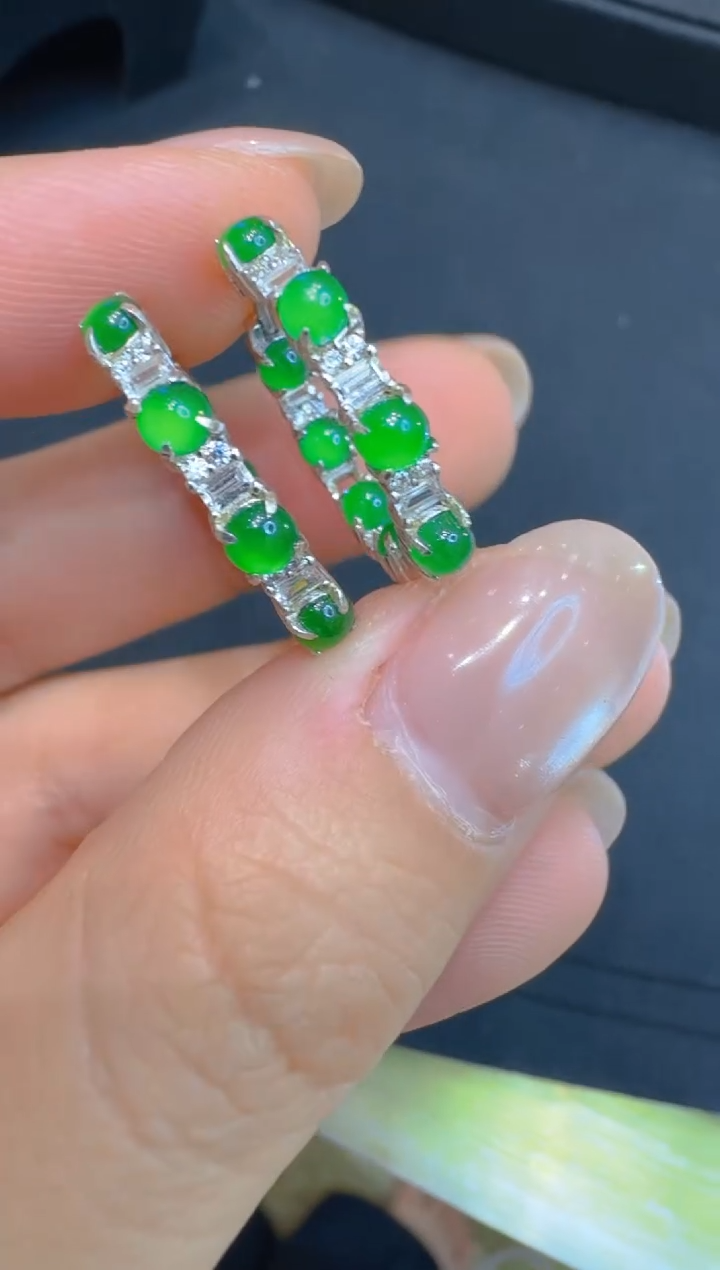 银S925镶嵌翡翠耳饰多样性团购发一件