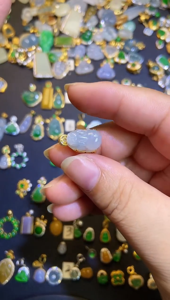 翡翠银S925镶嵌吊坠(不含链)1
