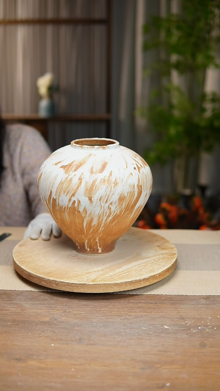 【闪购商品】陶瓷  花器诧寂黄月亮罐