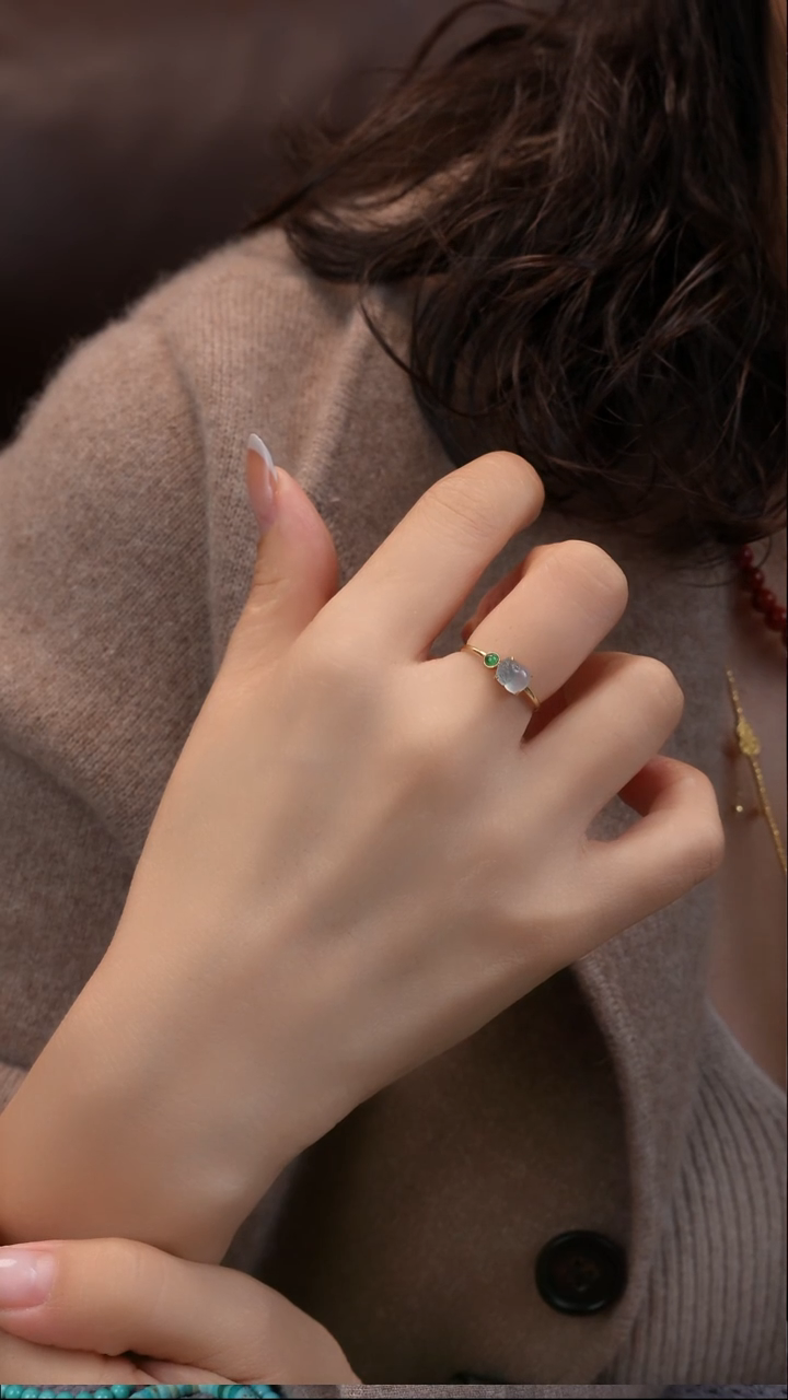 18K金镶嵌戒指翡翠11111