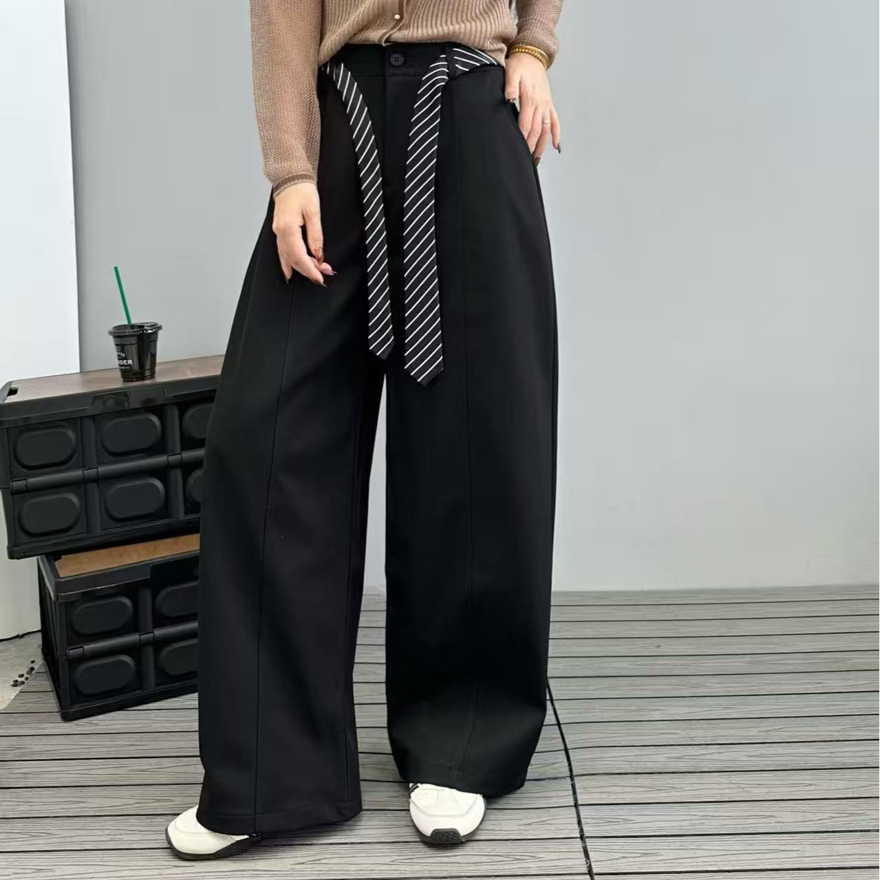 2025秋季新款厚款欧美风休闲裤百搭高腰潮流长裤休闲显瘦垂感长裤