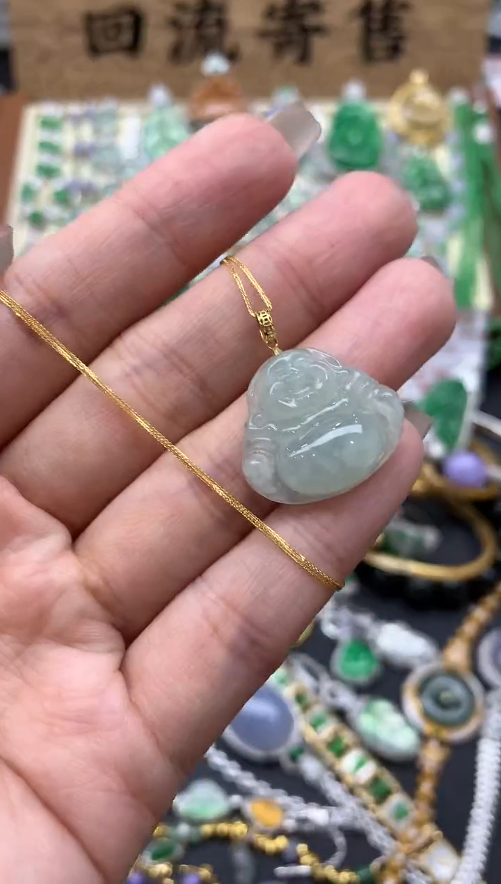 【闪购商品】翡翠颈饰18K金镶嵌381-中国好珍宝
