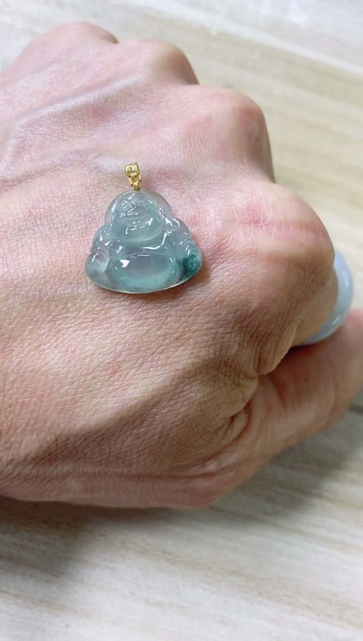 翡翠18K金镶嵌颈饰36天然缅甸翡翠A货分4单