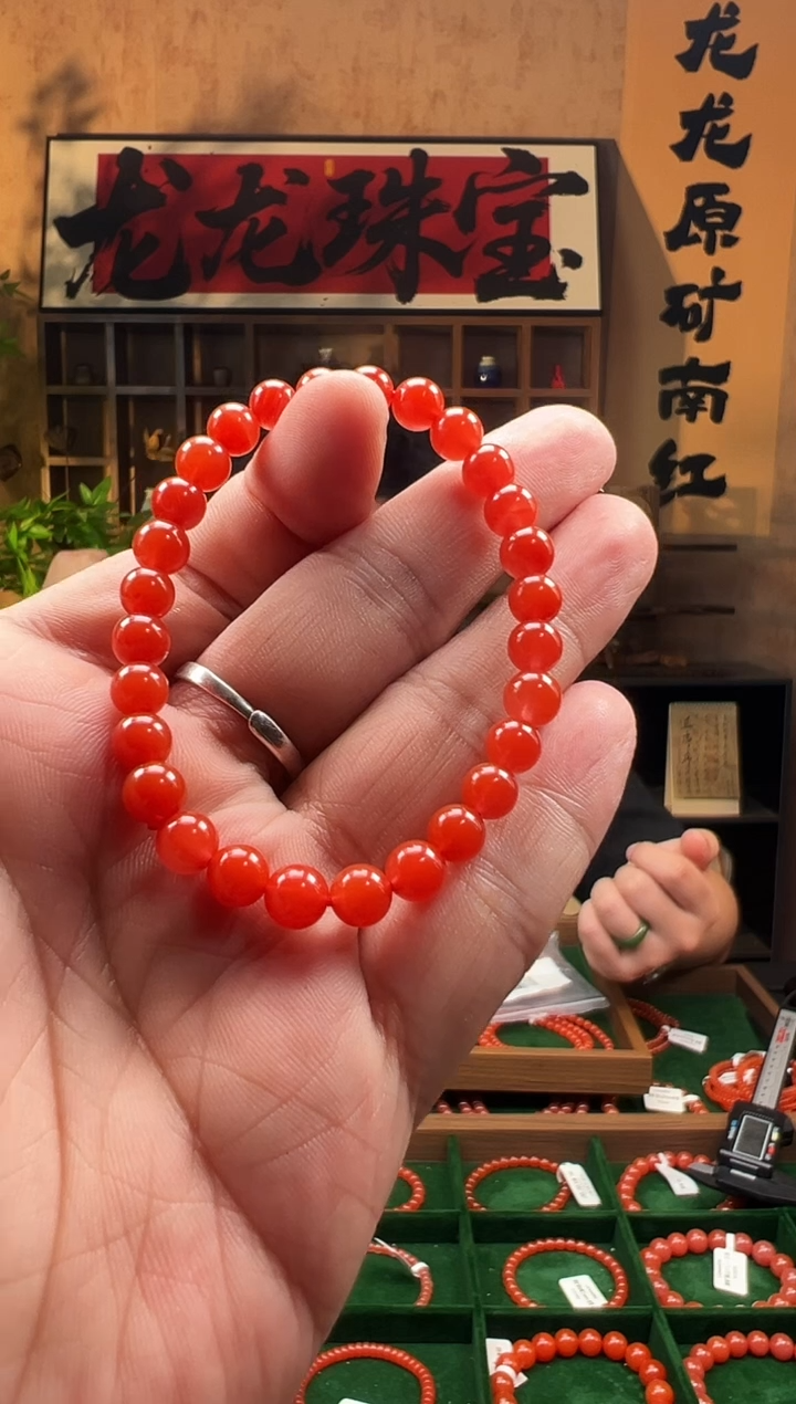 手链未镶嵌南红玛瑙A***?保山南红6m/一物一拍