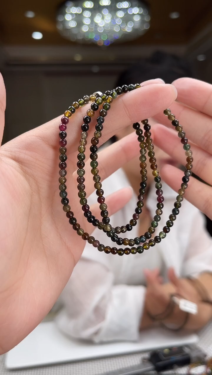 未镶嵌/碧玺项链3mm+多圈多样性发货