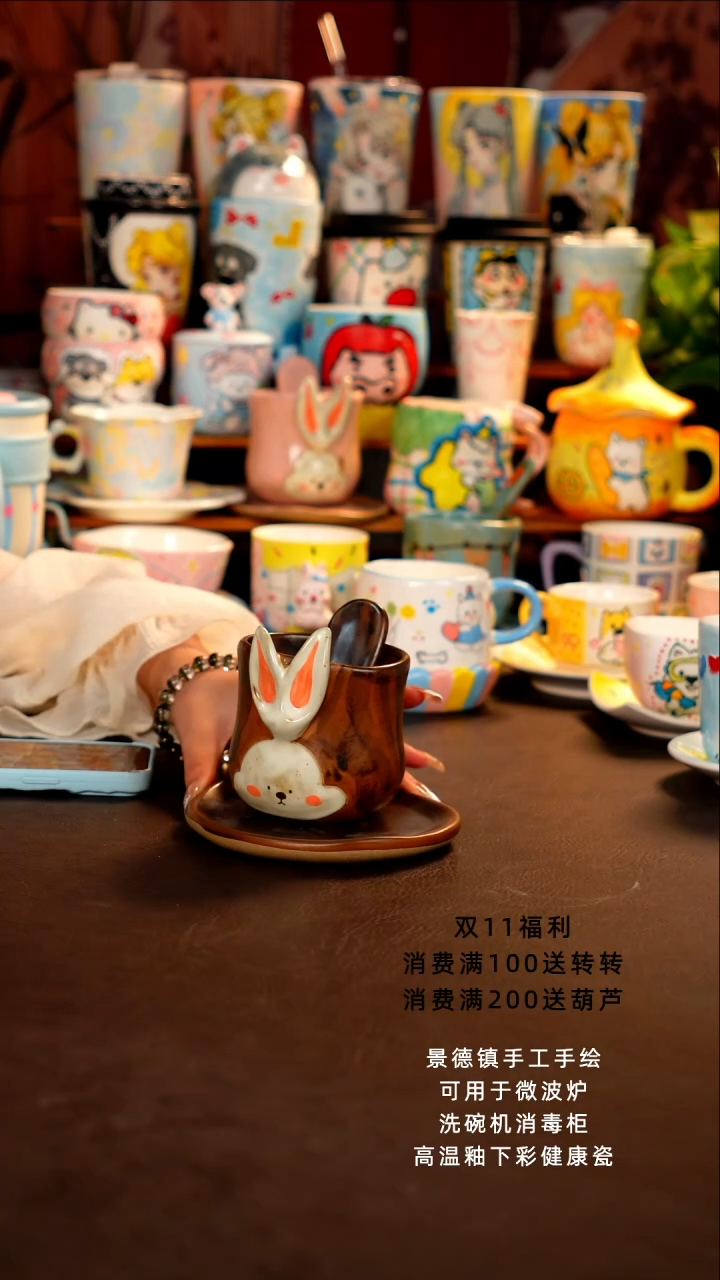 景德镇全手工手绘杯杯