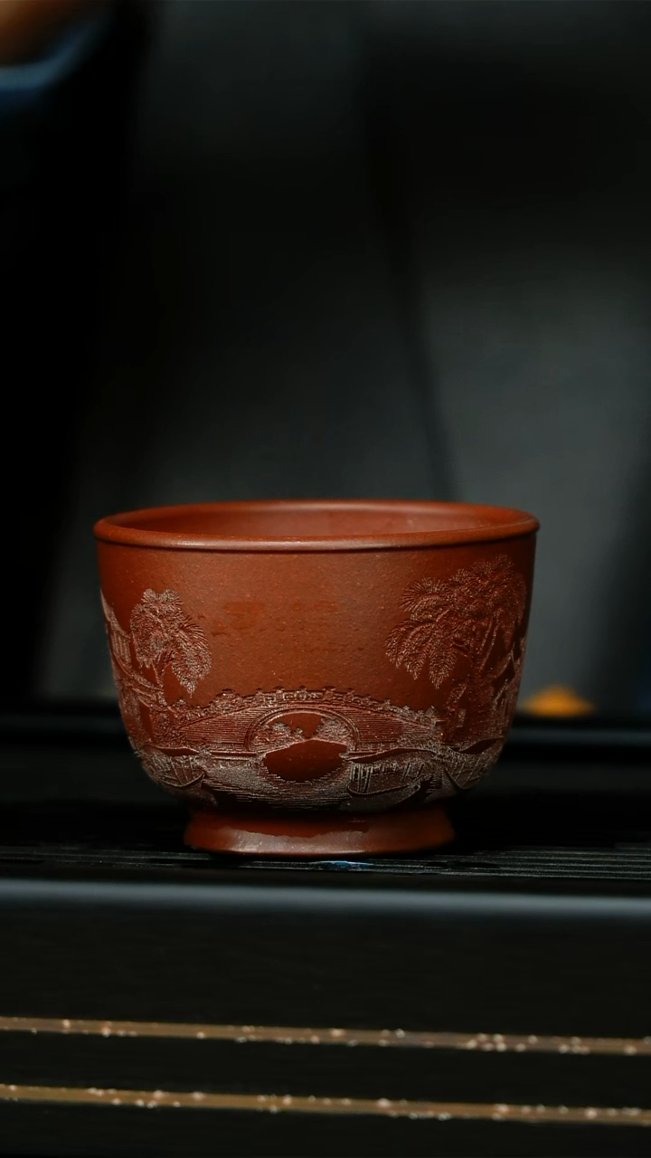 茶杯紫砂卡白主人杯江南水乡100cc