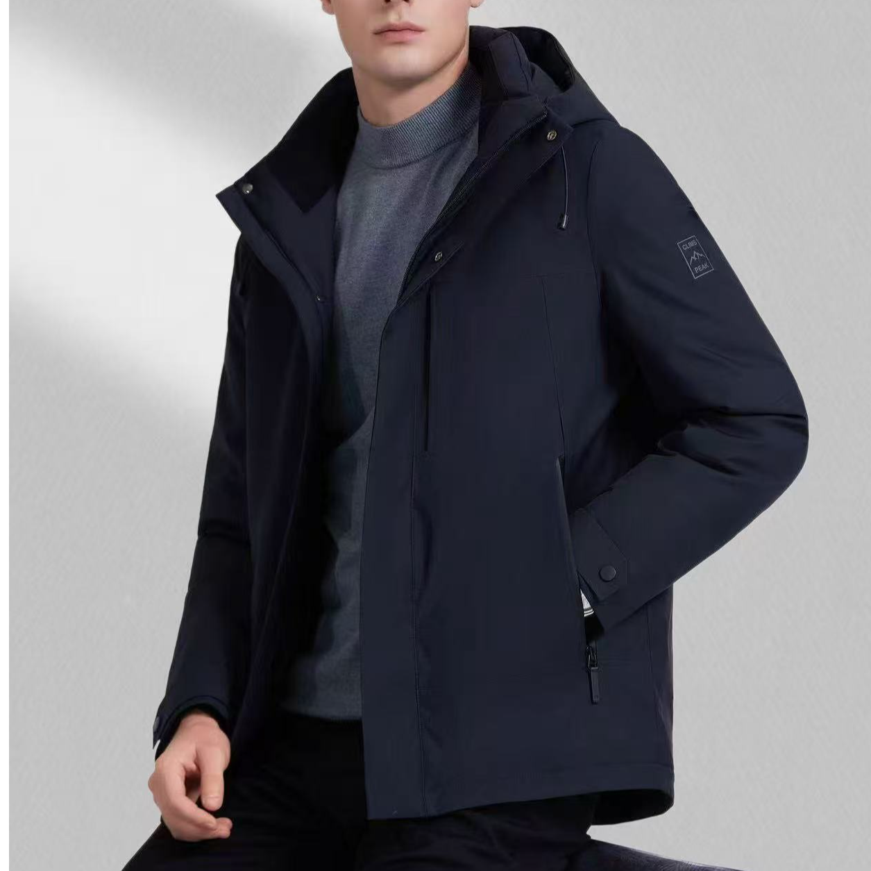 【bo家】8917连帽防水男士防风秋冬休闲短款户外羽绒服