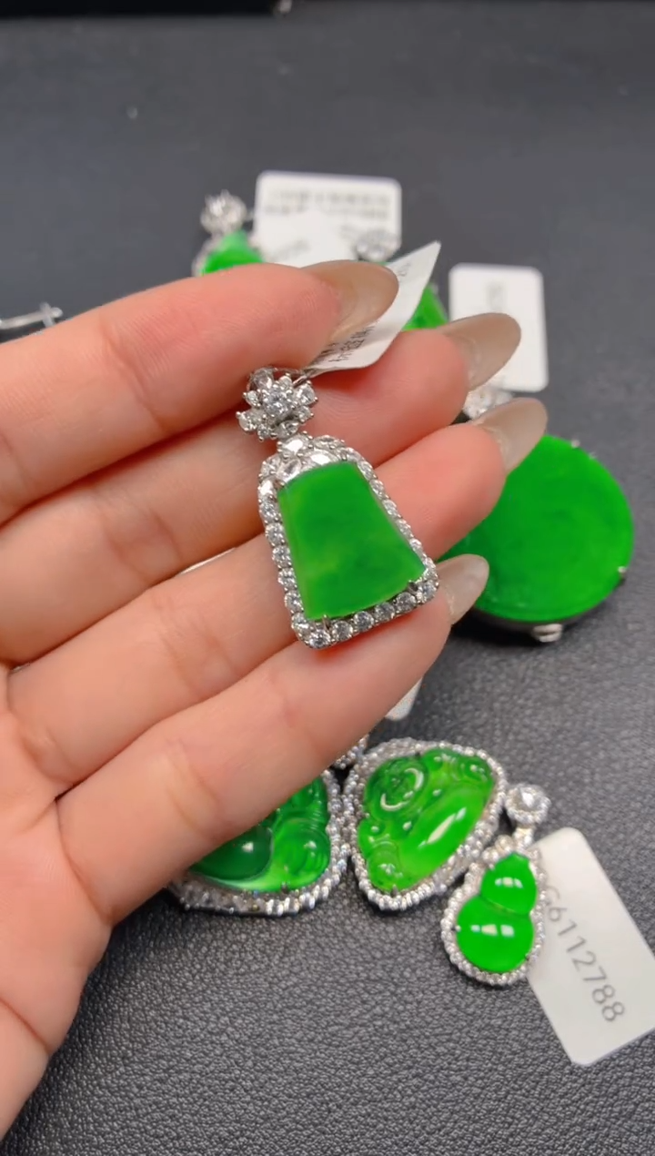 银S925镶嵌挂件翡翠111