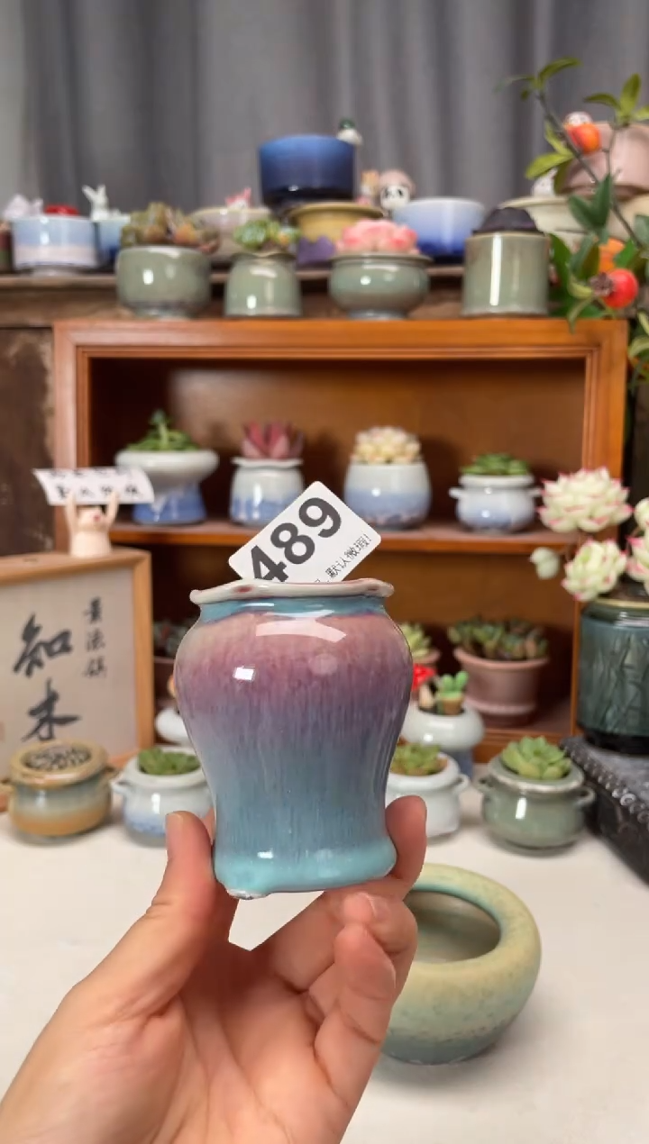 瓷片489微瑕知木小芳花盆