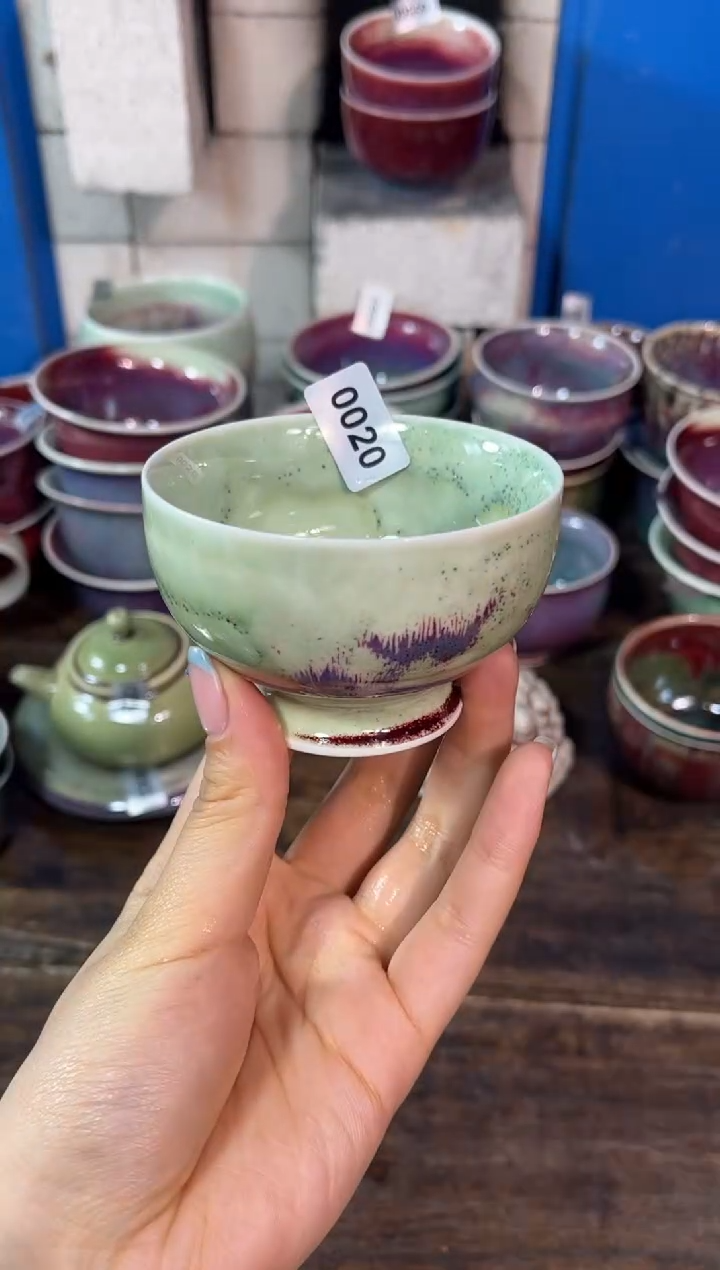 杯子窑口自销原矿钧瓷-卷足碗杯0020