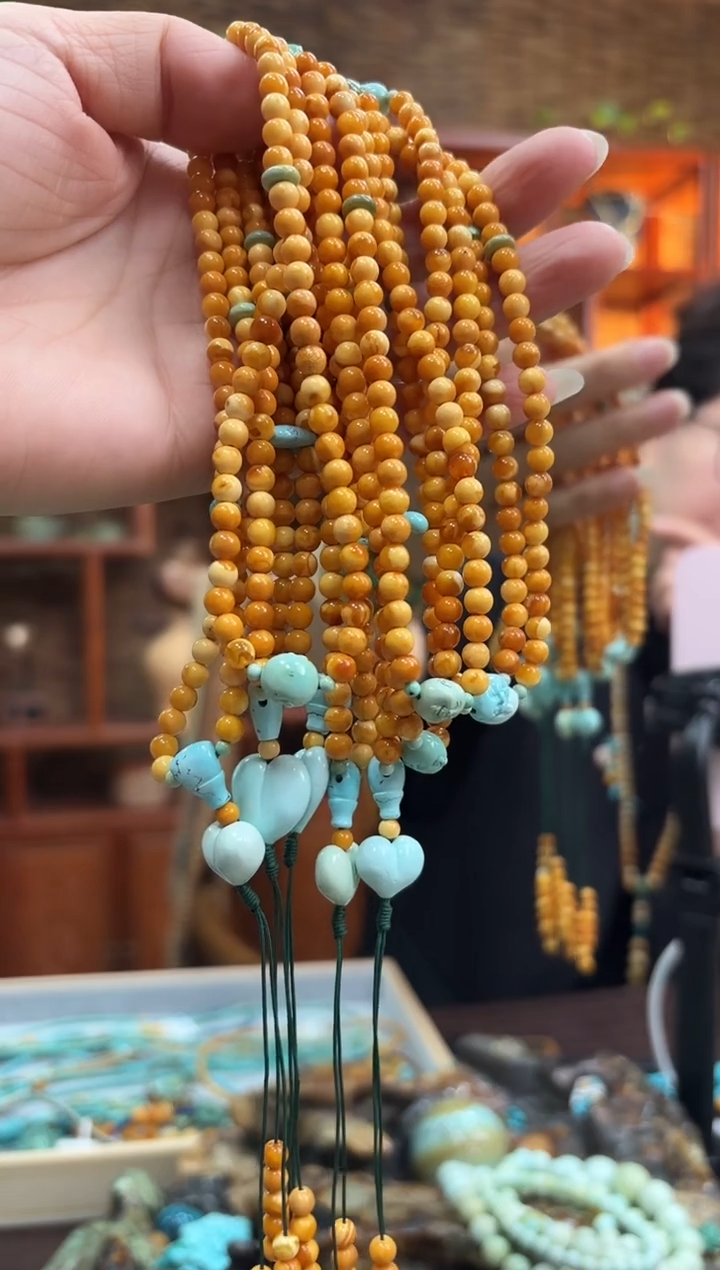 琥珀未镶嵌珠宝奇石项链多样性发一件