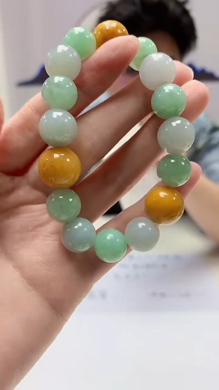 【闪购商品】定制翡翠未镶嵌4688zm-毛货手串53