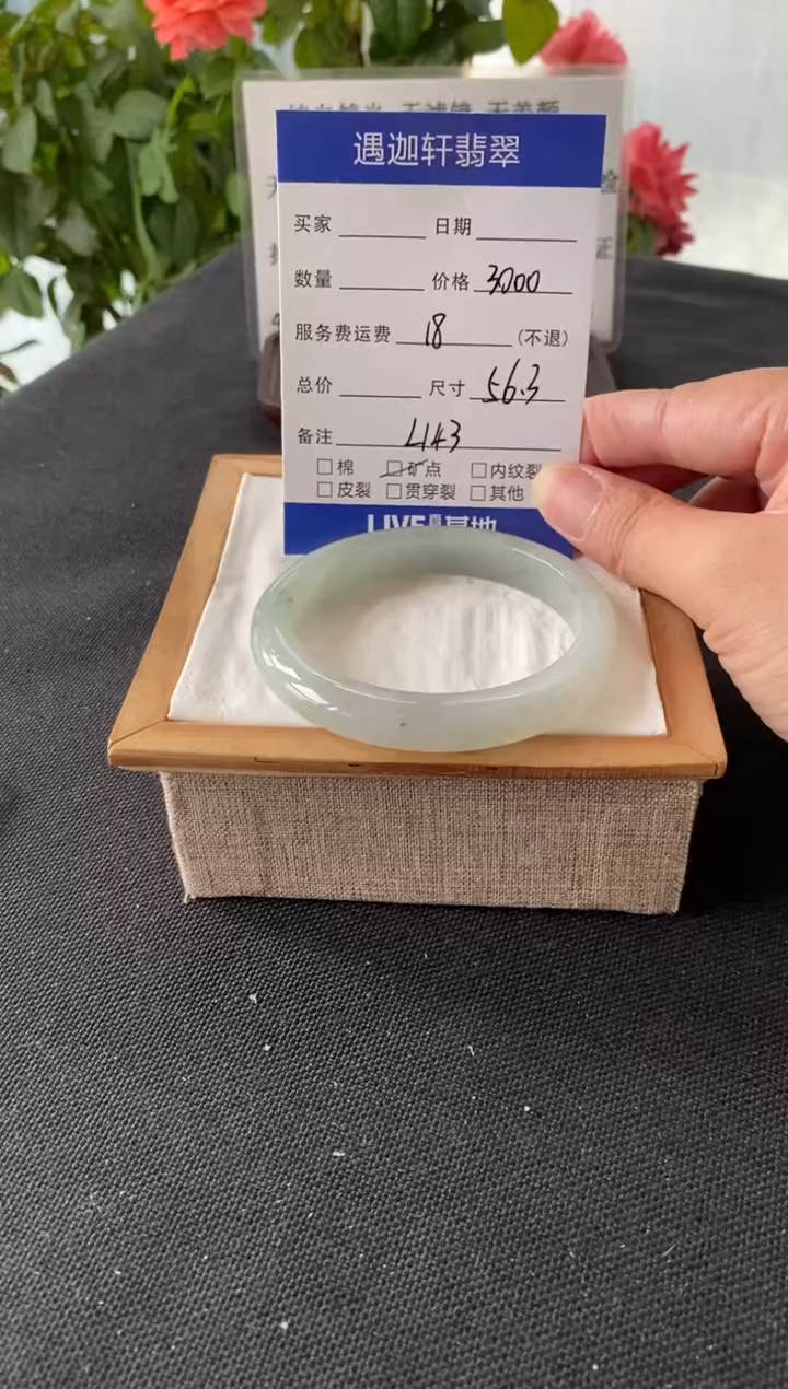 未镶嵌手镯翡翠56.3圈口 L143编码
