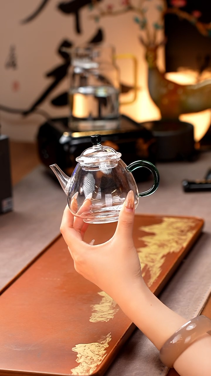 玻璃茶壶/梦露/湖绿/福气