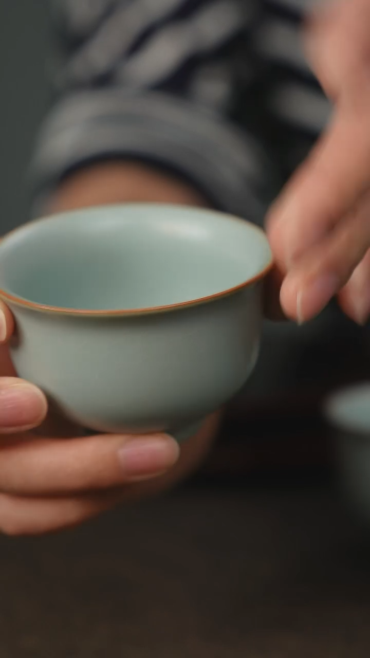 精品小压手杯汝瓷主人杯不带礼盒