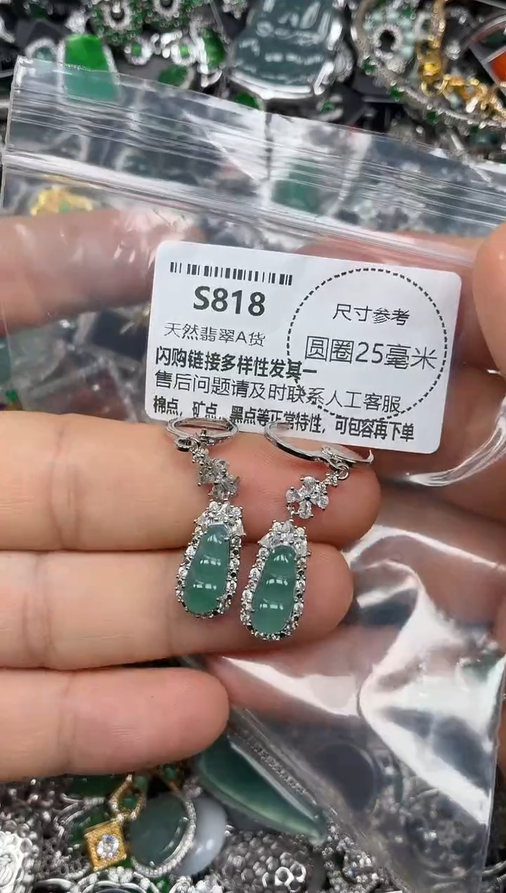 颈饰未镶嵌翡翠S818耳扣