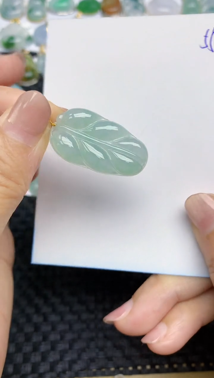 【闪购商品】翡翠颈饰18K金镶嵌天然A货翡翠 55