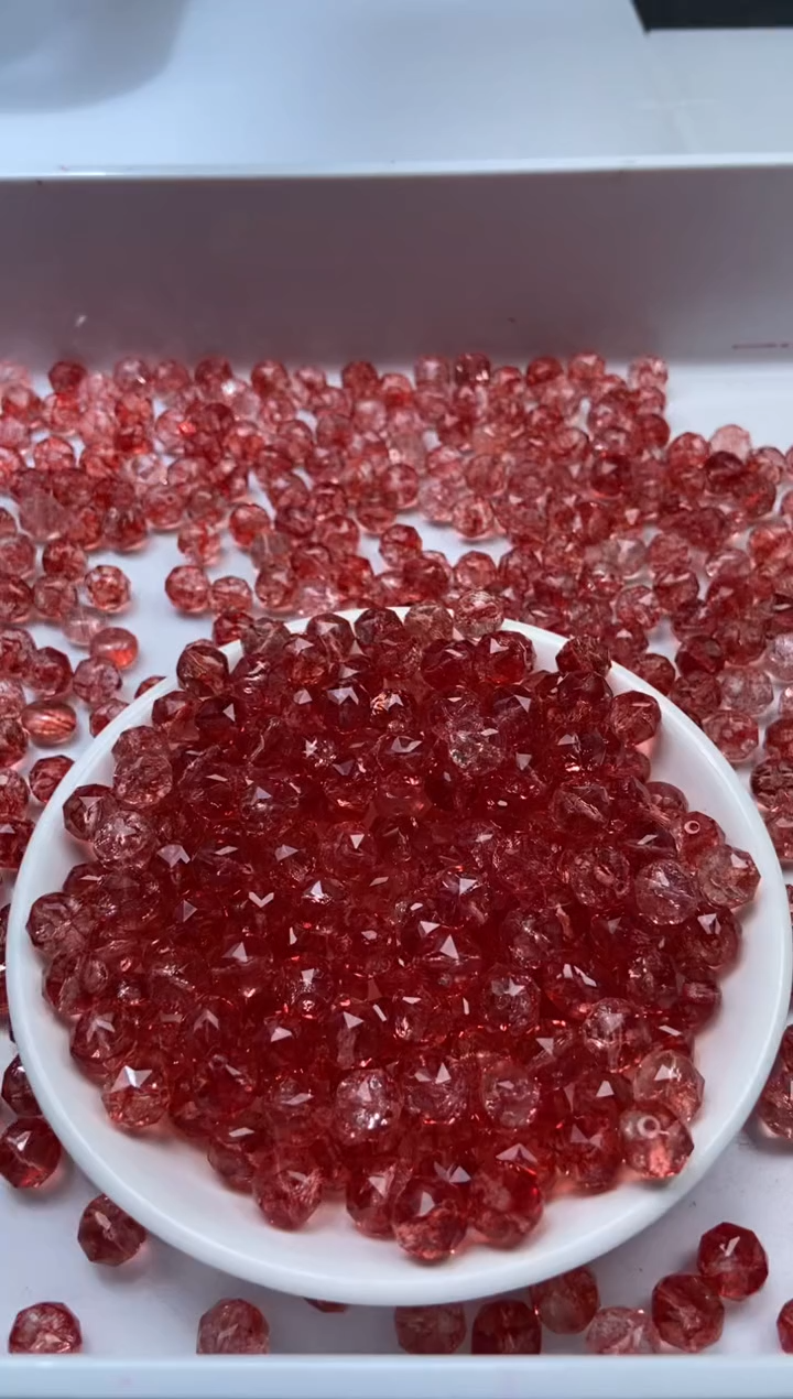 颈饰未镶嵌水晶W3220-红碧玺切面10mm*10颗