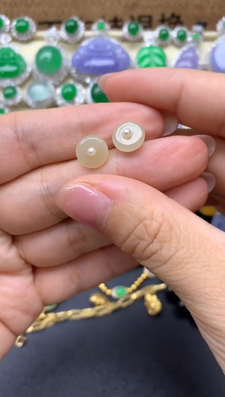 【闪购商品】翡翠耳饰18K金镶嵌157-中国好珍宝