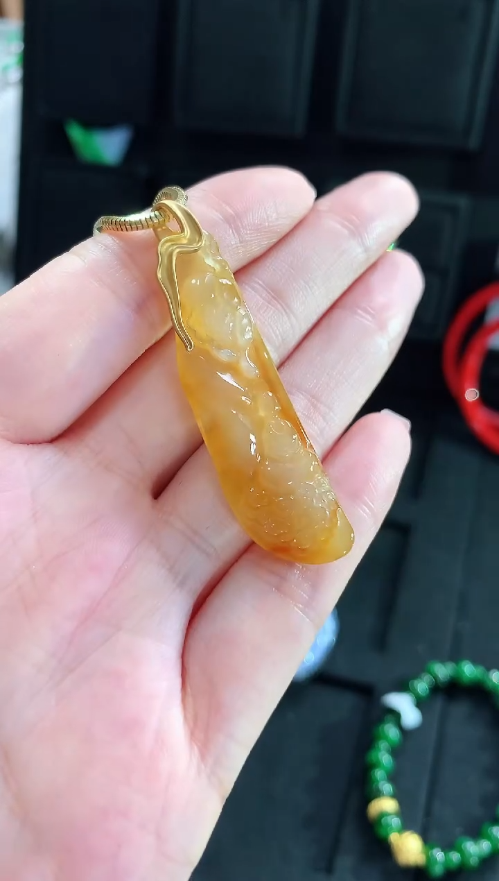 【闪购商品】翡翠18K金镶嵌吊坠(不含链)吊坠