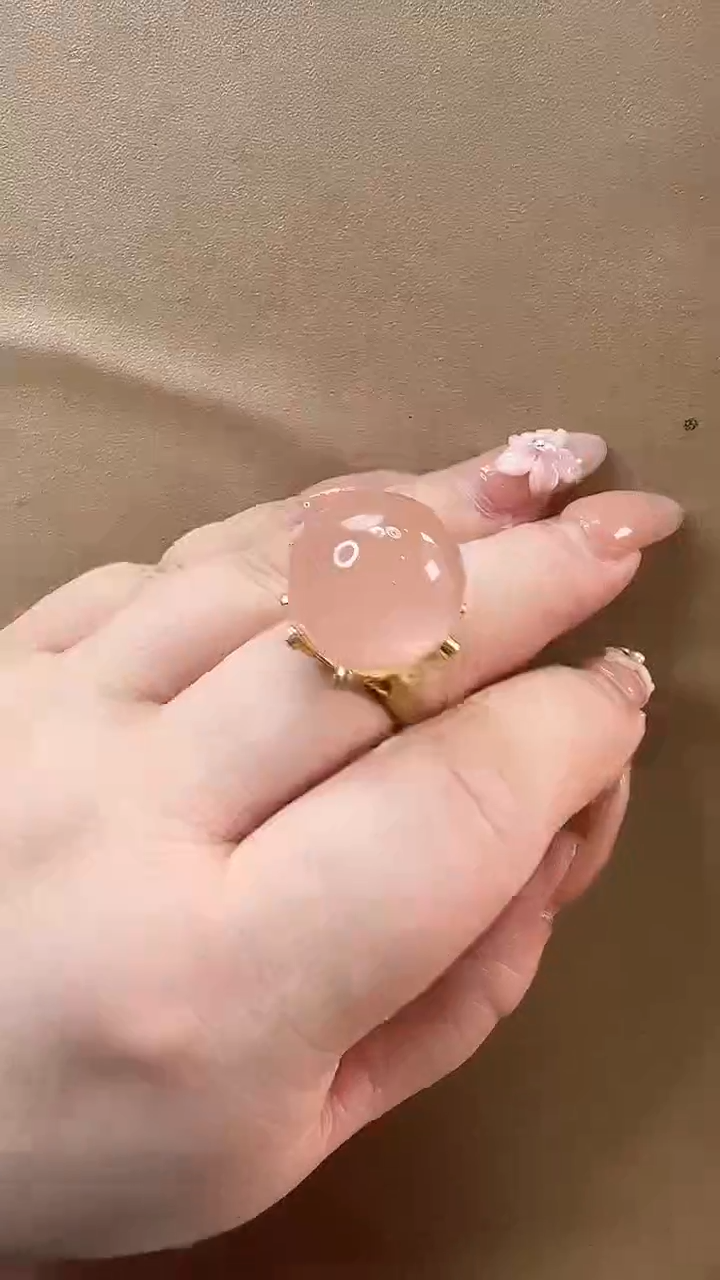 水晶戒指银S925镶嵌戒指