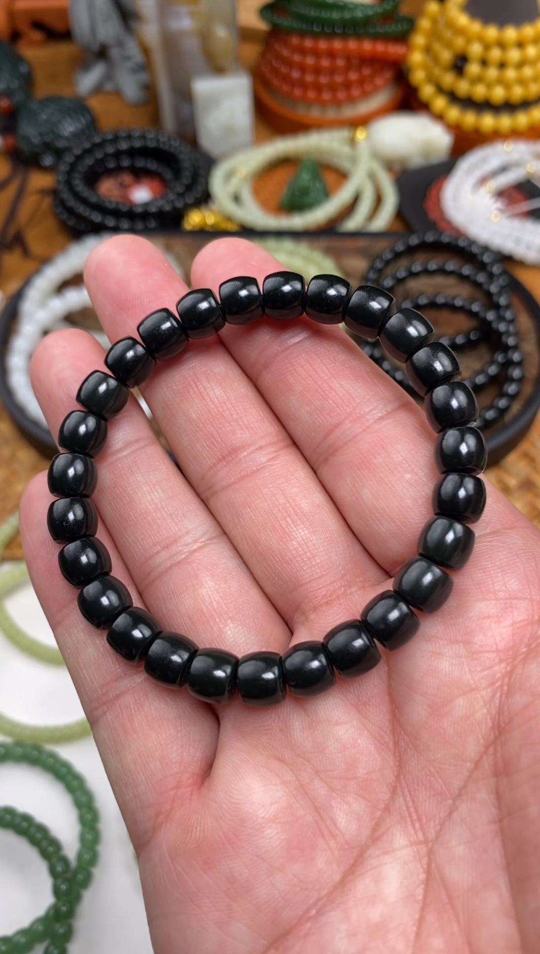 颈饰未镶嵌和田玉手串