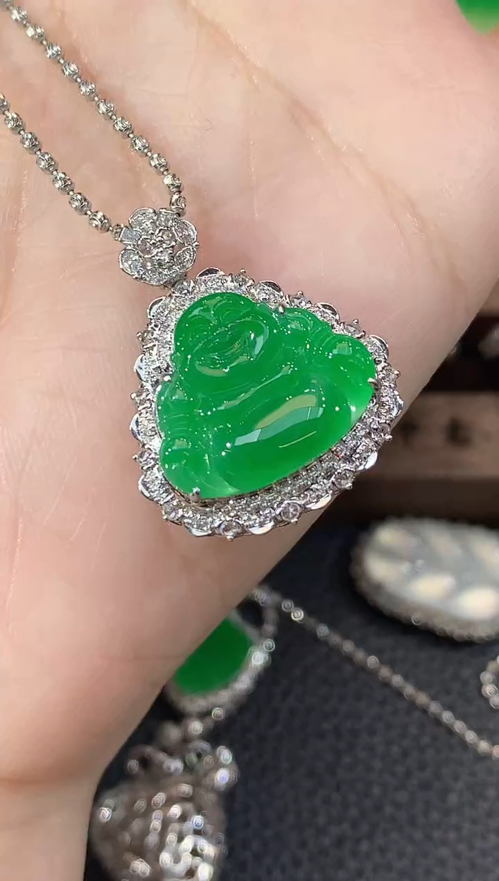 吊坠(不含链)18K金镶嵌翡翠J****包C36