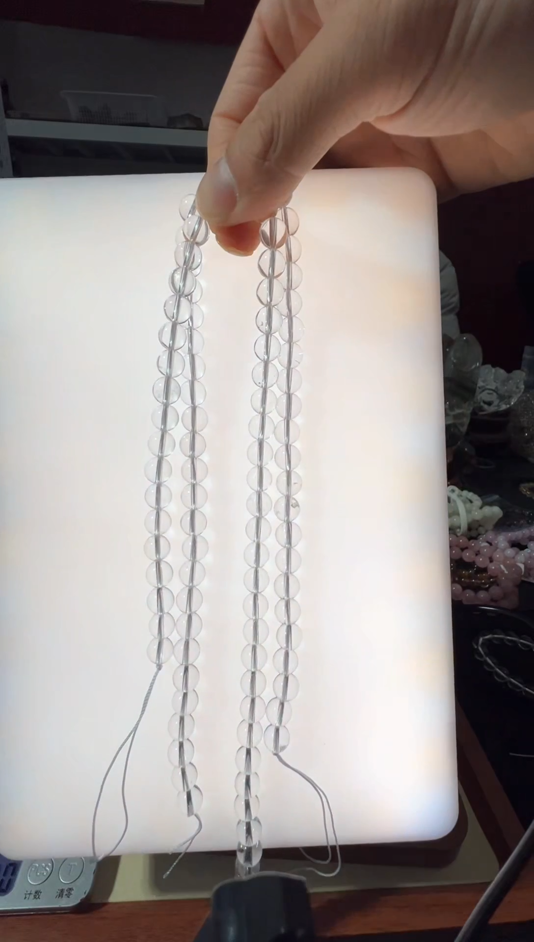 水晶手链未镶嵌——双A白水晶 半成品  8mm