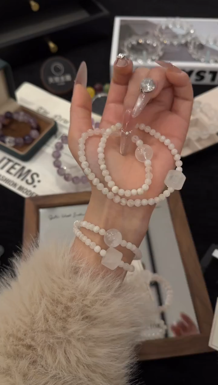 未镶嵌手链水晶雪花幽灵双圈x3039