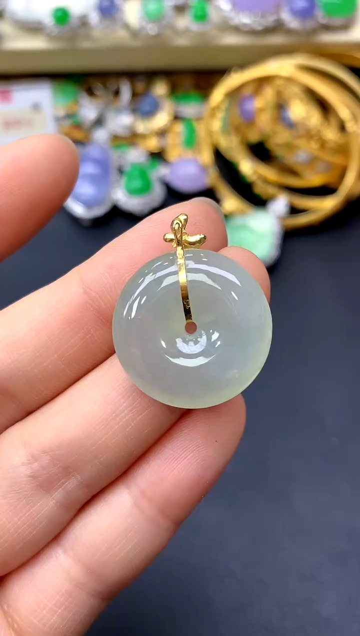 颈饰18K金镶嵌翡翠106-中国好珍宝