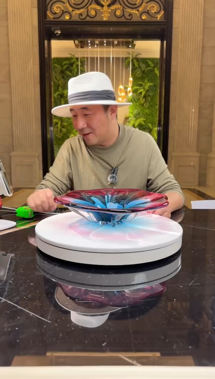 【闪购商品】摆件AJ1011065金红琉璃果盘