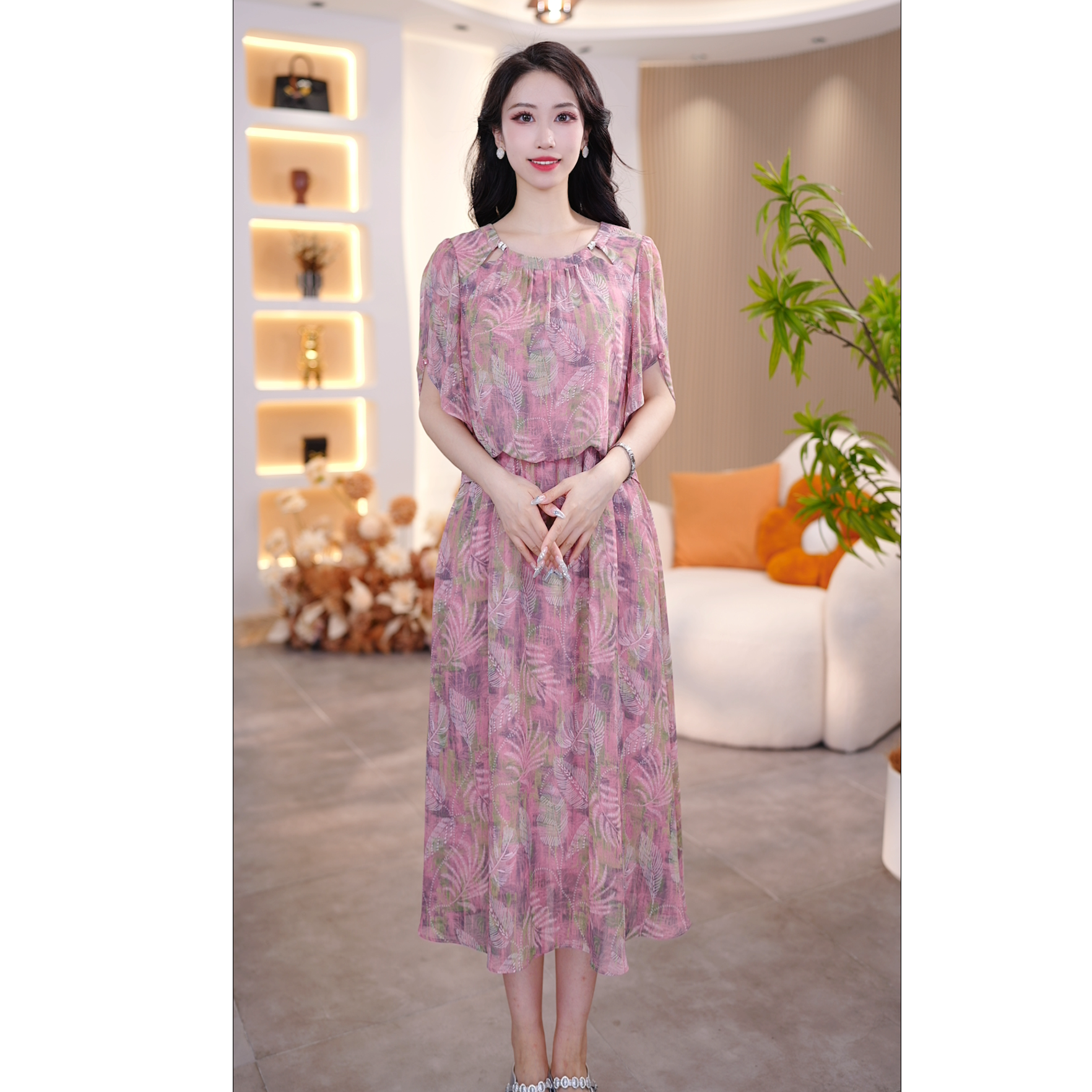 【SJYH2179】夏季新款连衣裙时尚优雅减龄洋气显瘦连衣裙