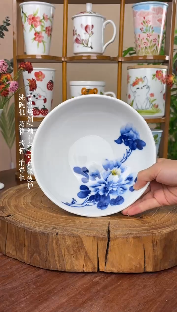 瓷片景德镇手绘釉中彩（食品级）大胖碗