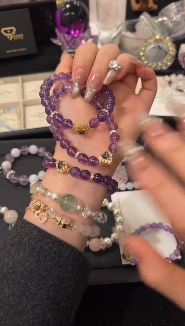 未镶嵌手链水晶巴西紫设计款手串