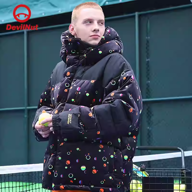 DEVILNUT潮牌恶魔秋冬无性别情侣保暖面包羽绒服冬季中长款系列
