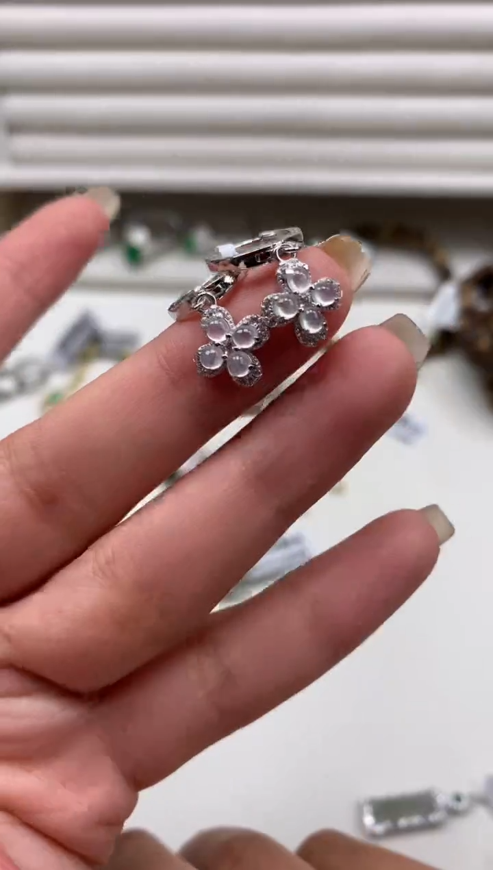 银S925镶嵌戒指翡翠耳饰2