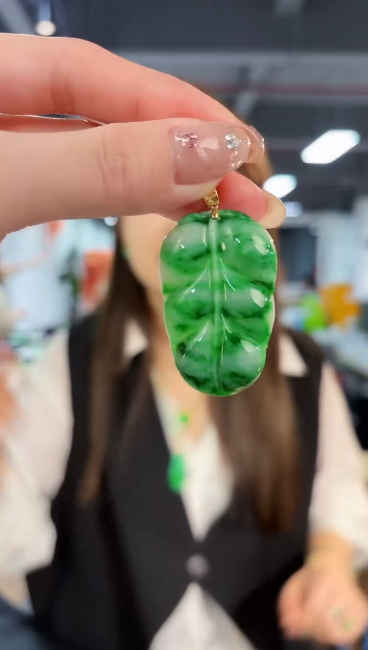 【闪购商品】翡翠颈饰18K金镶嵌缅料A货/支持复检/一件