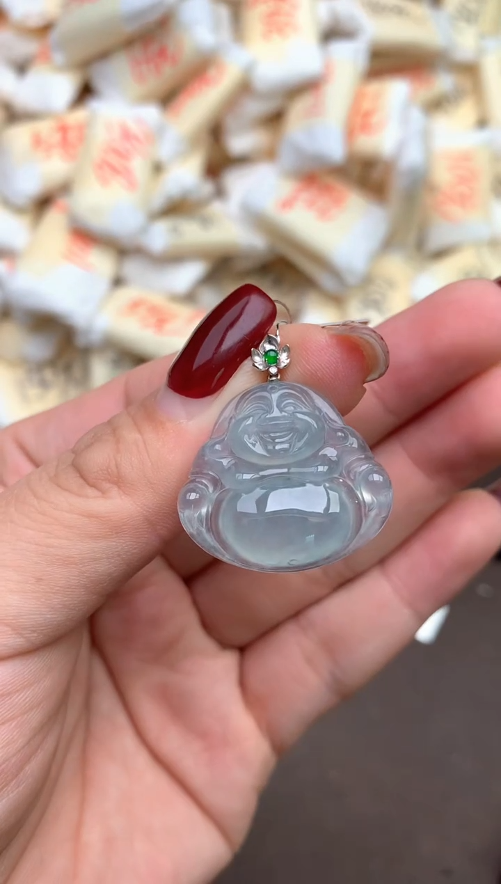 【闪购商品】翡翠挂件18K金镶嵌—