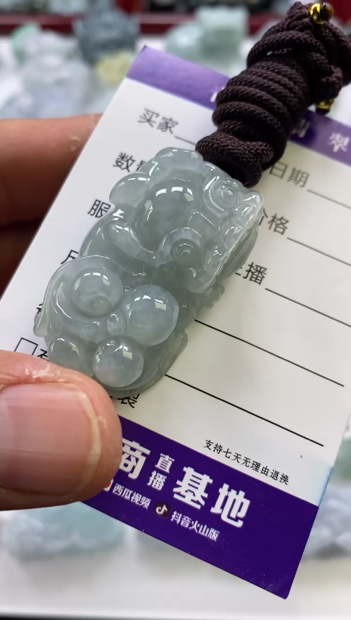 翡翠未镶嵌颈饰多人霸王貔貅