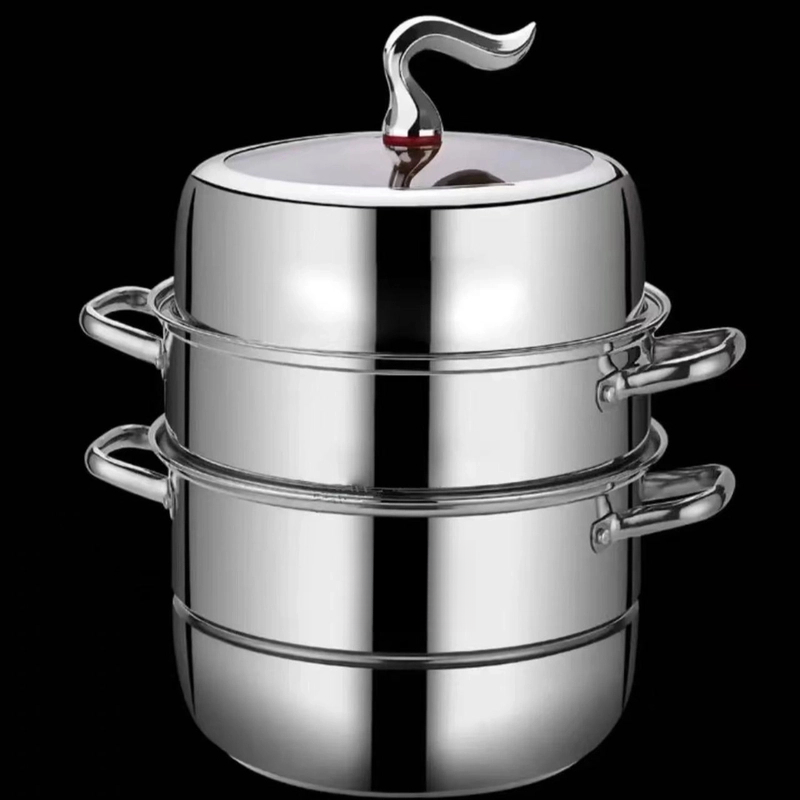 【马尾三层】不锈钢蒸锅多功能蒸馒头亮光燃气灶电磁炉用锅hn
