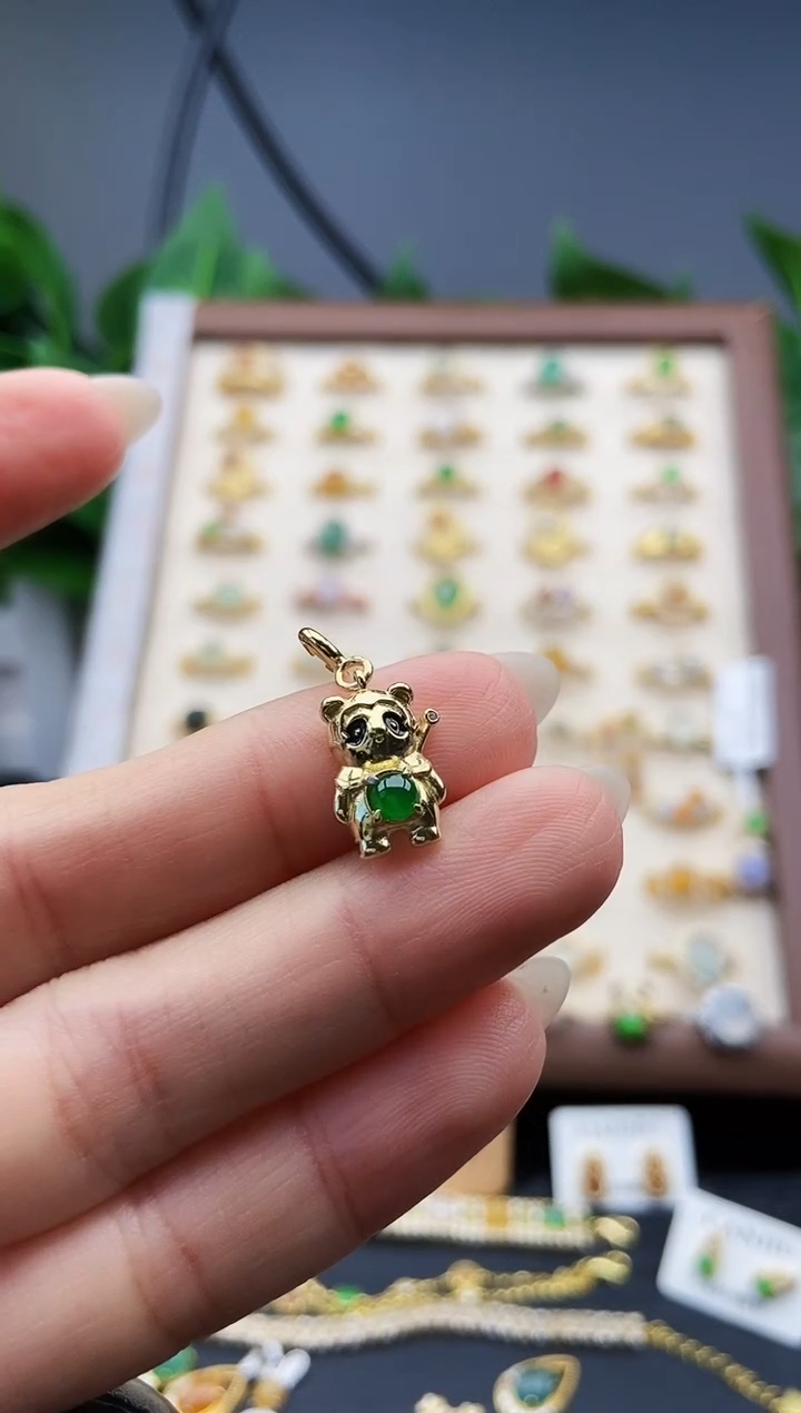 颈饰银S925镶嵌翡翠12