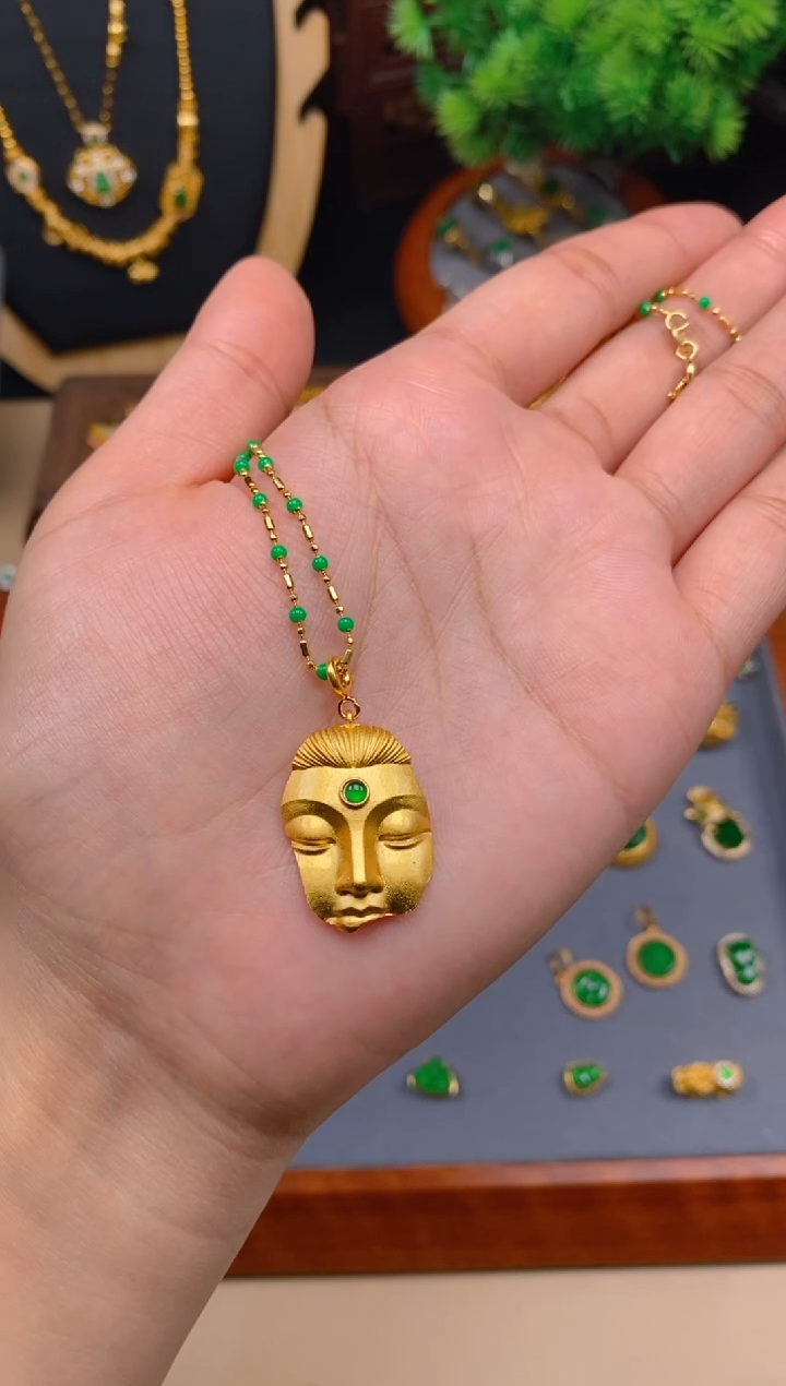 【闪购商品】翡翠银S925镶嵌吊坠(不含链)佛面