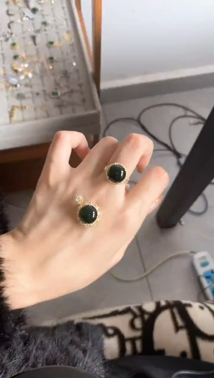 银S925镶嵌戒指翡翠51151