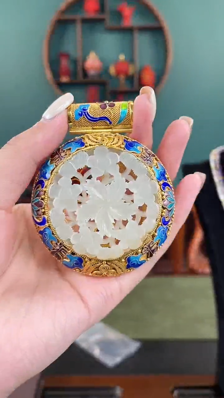 Y**伊非遗花丝手工镶嵌喜上眉梢加葫芦