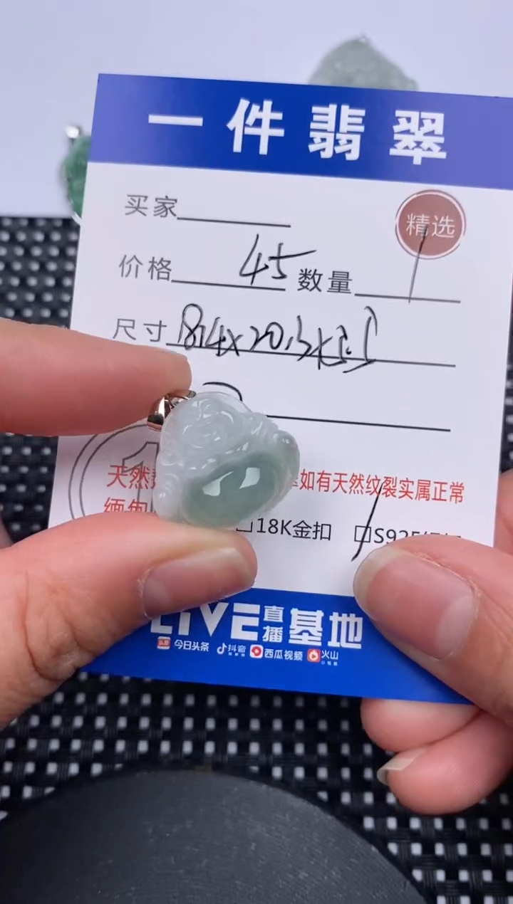 【闪购商品】翡翠颈饰银S925镶嵌挂件