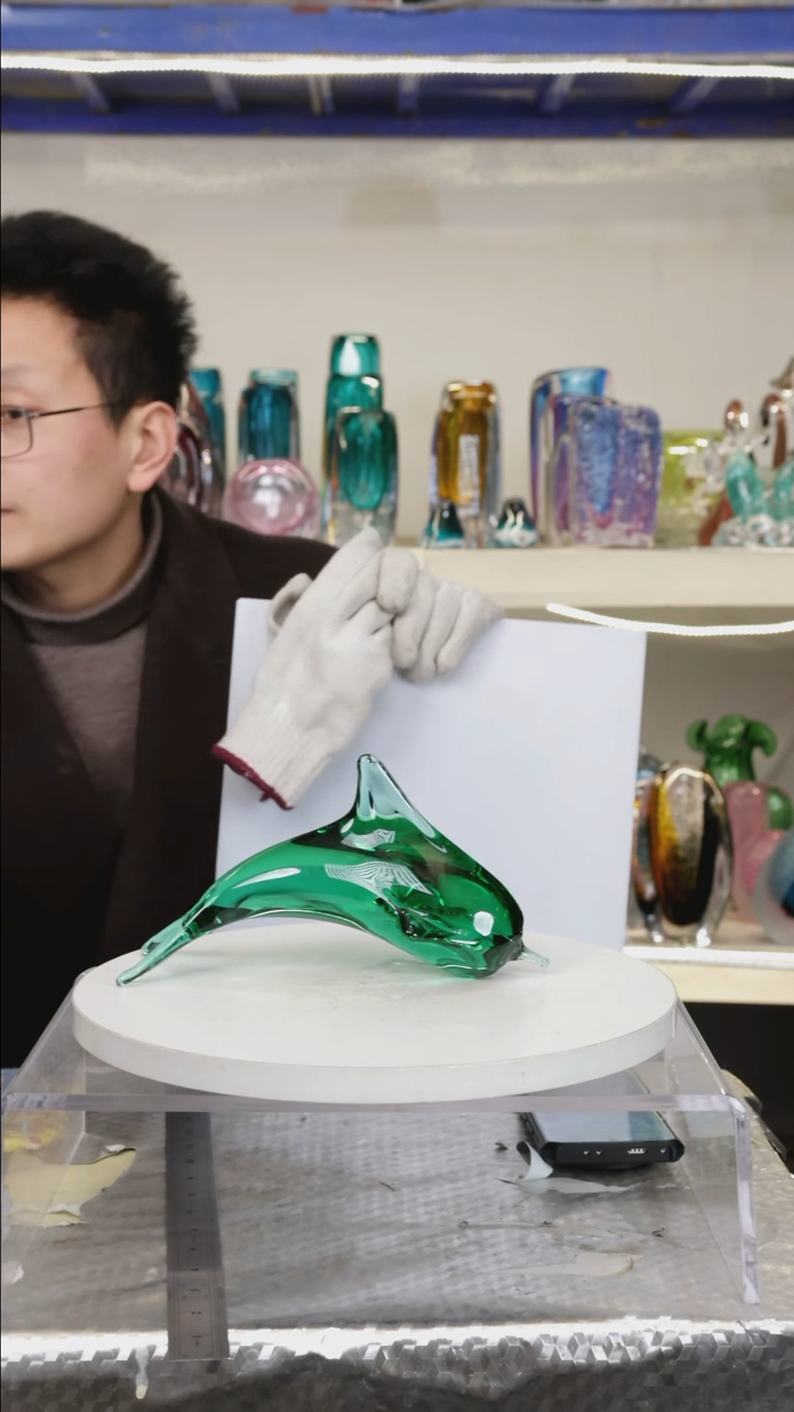 【闪购商品】琉璃【幻彩】高12精品琉璃正常手工痕迹